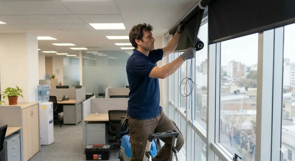 Limpieza de cortinas roller, black out y cortinados en general